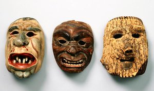 Drie Oostenrijkse kerstmaskers door School Austrian
