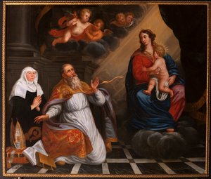 Sint Augustinus in aanbidding van de Heilige Maria. 1692 door School Belgian