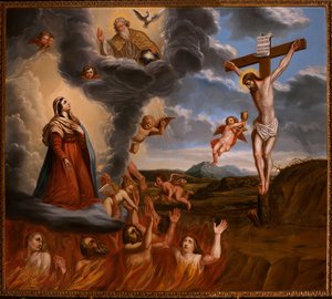 De bemiddeling van de Heilige Maria voor het vagevuur. Eind 17e eeuw