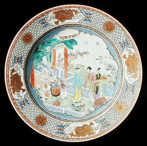 Een famille rose schaal, c.1730 door School Chinese