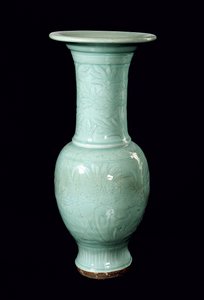 Celadon geglazuurde vaas, Yuan-dynastie (1260-1368)