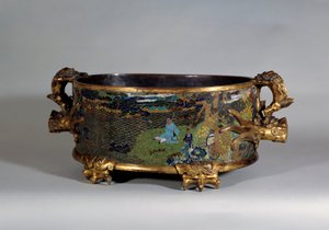 Chinese kunst: pot cache in cloisonné email. 16e eeuw Parijs, decoratieve kunsten door School Chinese
