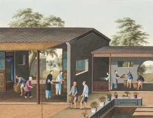 Theeproductie, c. 1820 door School Chinese