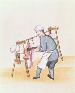De Vleesverkoper, uit een boek over de straatroepen van Peking