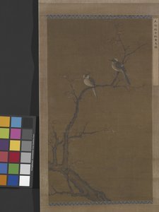 Twee vogels op een rode esdoorn, ca. 1350 door School Chinese
