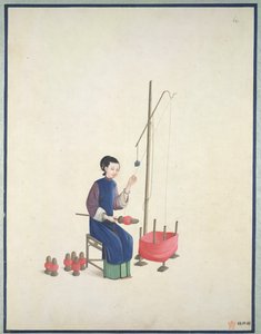 Zijde weven, c.1800 door School Chinese