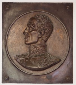 Simon Bolivar, bas-reliëf door School Colombian