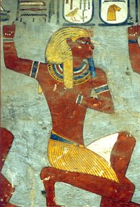 Oude Egypte, schilderij, Tombe van Ramses I, Thebe door School Egyptian