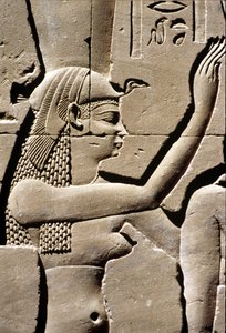 Oud Egypte, Wandbeeldhouwwerk, Godin Isis, Tempel van Horus, Edfu, 237 - 57 v.Chr.