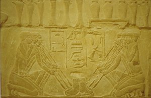 Oud Egypte, muurgravure, juweliers smelten goud, Merereuka Mastaba/Graf, 6e Dynastie, Saqqara, Egypte door School Egyptian