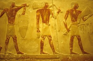 Oude Egypte, muurgravure, Mastaba/Tombe van Idout, Saqqara, 2323-2150 v.Chr., dragers met offers