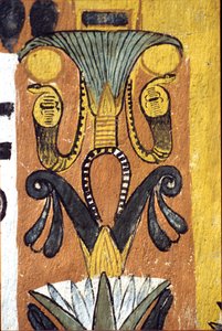 Oude Egypte, muurschildering, Tombe van Sennedjem, Deir el Medina, Thebe, Tombe van de Edelen door School Egyptian