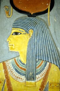 Oud Egypte, muurschildering/gravure, Godin Isis, Godin van de vruchtbaarheid, Graf van Horemheb, Thebe door School Egyptian