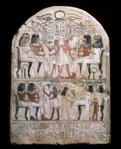 Egyptische oudheid: stèle versierd met een eerbetoon aan de farao