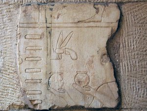 Detail van een reliëf, Luxor door School Egyptian