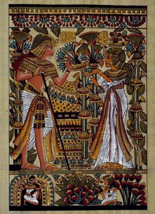 Egyptische oudheden: offer aan de farao. Papyrus, Nieuwe Rijk door School Egyptian