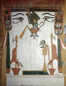 Luxor, Thebe: Deir El Medineh, dorp en necropolis van ambachtslieden. Graf van Sennedjem: De God Osiris, symbool van de spirituele wedergeboorte van een dode man.