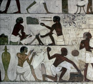 Luxor Thebe: Necropolis van de Edelen, Graf van Rekhmire, ambachtslieden door School Egyptian