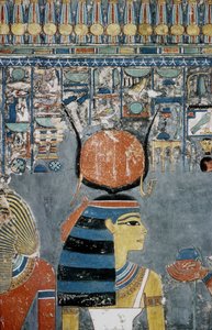 Luxor, Thebe: Vallei der Koningen, tombe van Horemheb (-1343 - -1314), Egyptische farao waarop de godin Isis verschijnt