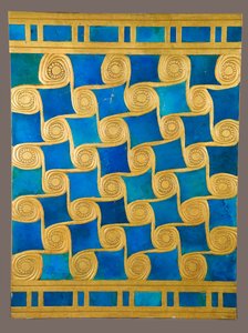 Reconstructie van Muurdecoratie uit de Tempel van Amon in Malqata, c.1390-1352 v.Chr. (faience, modern gips, goudverf)