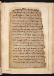 Een pagina van Beowulf uit folio