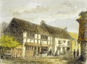 Geboorteplaats van William Shakespeare (kleurgravure) door School English