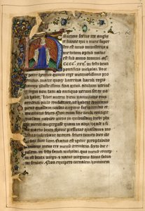 Cotton Tiberius A. VIII, f.67 Geïllustreerde initiaal van Hendrik VI (perkament)