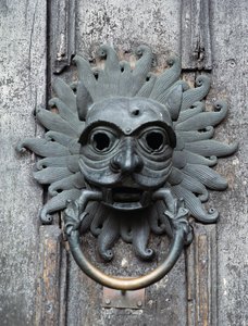 Durham Cathedral Sanctuary Knocker, kopie van 12e-eeuwse bronzen origineel door School English
