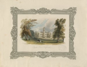 Ingestre Hall (staalgravure, handgekleurd) door School English