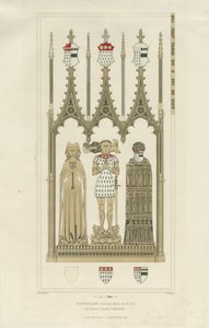 Interieur van Okeover Church - Monument voor Humphrey Oker (gravure)