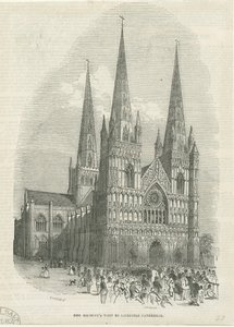 Lichfield Kathedraal - Westfront: houtsnede, nd [1843]