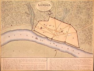 Kaart van Londen in Saksische Tijden, c.900-950 AD