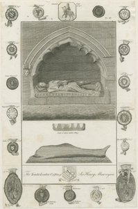 Mavesyn Ridware - Graf van Sir Henry Mavesyn (gravure) door School English