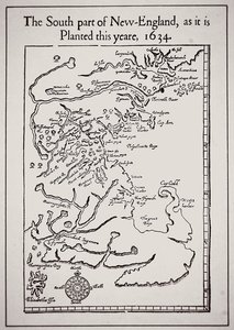 Zuidelijk deel van New England zoals het dit jaar 1634 is geplant door School English