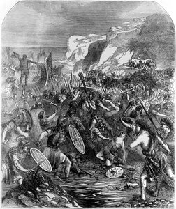 De landing van Julius Caesar (100-44 v.Chr.) in 55 v.Chr. door School English