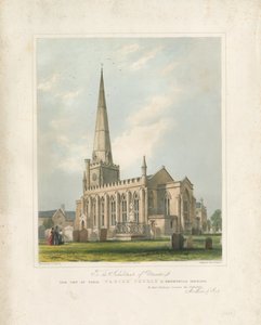 Uttoxeter Church [Nieuw]: geschilderde lithografie, nd [ca. 1828] door School English