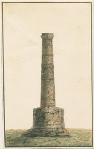 Wolverhampton - Saksische zuil in Sint-Pieterskerk-yard: aquarel, nd [?eind 18e eeuw]