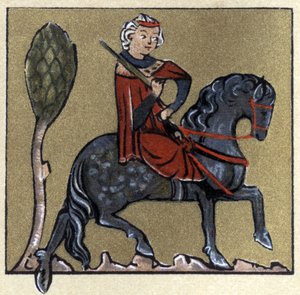 Een troubadour uit de middeleeuwen, illustratie uit 