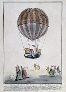 Aerostatische machineverwijdering in de Tuilerieën in 1783 door School French