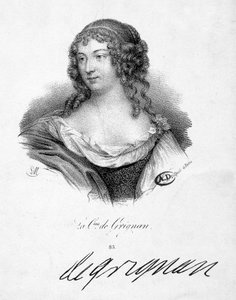 Francoise Marguerite de Sevigne, Gravin van Grignan (1648-1705), dochter van Marie de Rabutin-Chantal (Rabutin Chantal), Markiezin van Sevigne genaamd Madame de Sevigne (1626-1696) - gravure, n.d. door School French