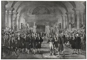 Generaal Bonaparte verkozen op 25 december 1797 tot de sectie van de mechanische kunsten van de sectie wetenschappen ter vervanging van Lazare Carnot aan de academie van wetenschappen in Parijs