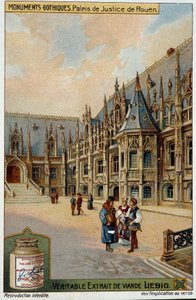Gotische monumenten: het gerechtsgebouw van Rouen - chromo. Liébig door School French
