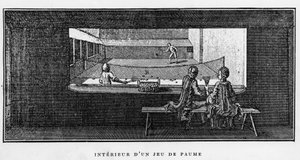 Interieur van een Jeu de Paume