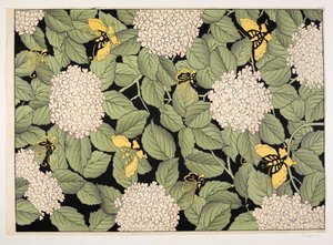 Japanse bloemmotief, illustratie uit 