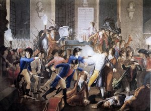 In de nacht van 9 op 10 thermidor jaar II: in het stadhuis schoot politieagent Merda Maximilien door Robespierre
