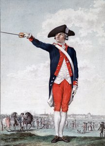 Picot de Peccaduc - Henry-Rene-Marie Picot de Peccaduc (Peccadeuc) 1770-1785 - sergeant-majoor aan de Koninklijke Militaire School in Parijs gravure door Moreau door School French