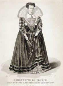 Portret van Margaretha van Valois, bekend als Koningin Margot (1553-1615), Koningin van Navarra, eerste vrouw van Hendrik IV.