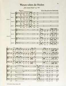 "Warum toben die Heiden" tweede psalm, op.38, door Felix Mendelssohn (litho)