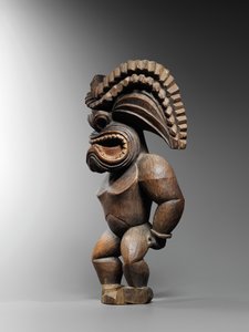 Hawaïaans figuur, kona stijl, die de oorlogsgod ku ka ’ili moku vertegenwoordigt, ca. 1780-1820 door School Hawaiian
