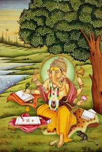 Heer Ganesh Ganpati miniatuurschilderij op papier